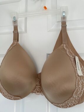 Soma 40DDD Vanishing Back Lace Trim Soft Tan Underwire